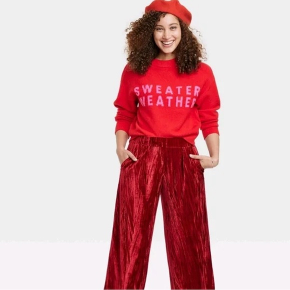 Women's High-Rise Wide Leg Velvet Pull-On
Pants
Small - Picture 4 of 5